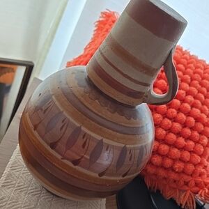 Handcrafted Brown and Tan Ceramic Vase